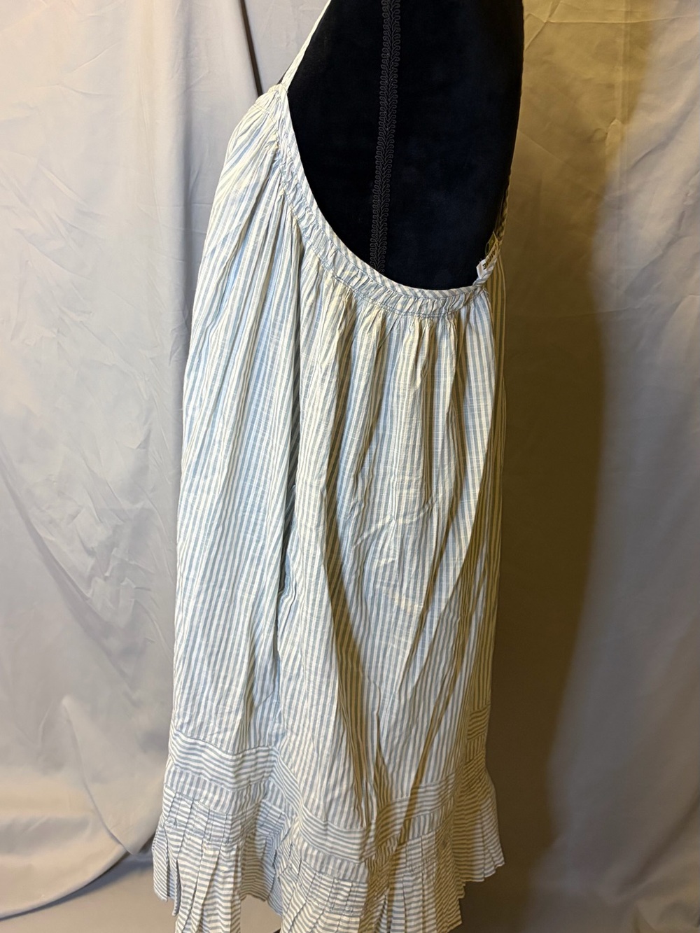 Celandine for Anthropologie Blue & White Striped Cotton Summer Dress - Picture 3 of 13